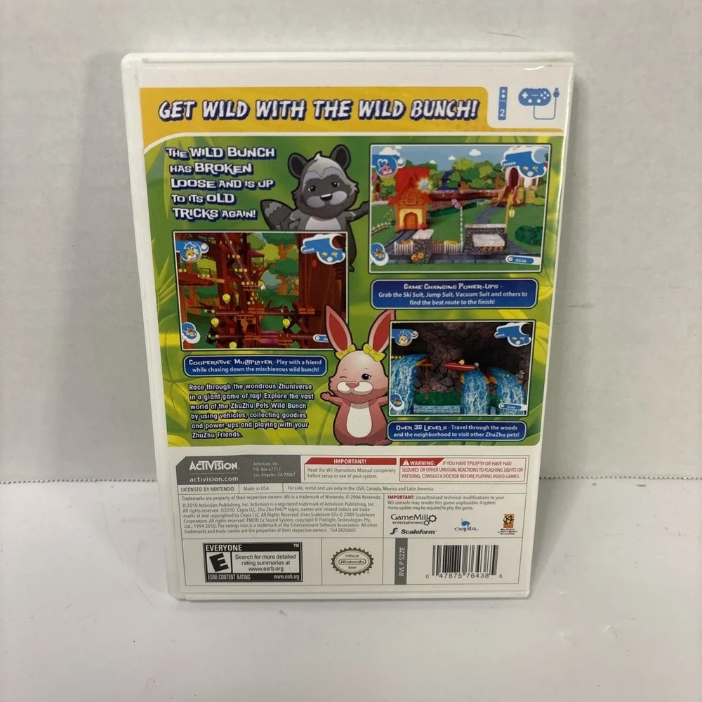 ZhuZhu Pets Featuring The Wild Bunch Nintendo Wii Game CIB Activision RVL-P-SZ2E